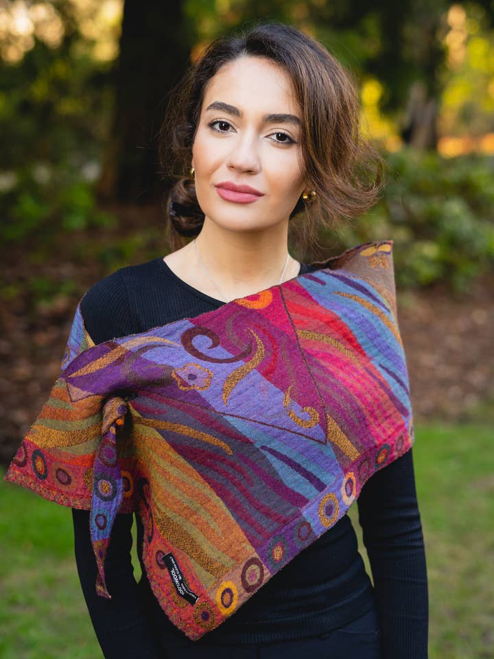 510/Pointed scarf~ Plum Color for wholesale by In Style Scarves