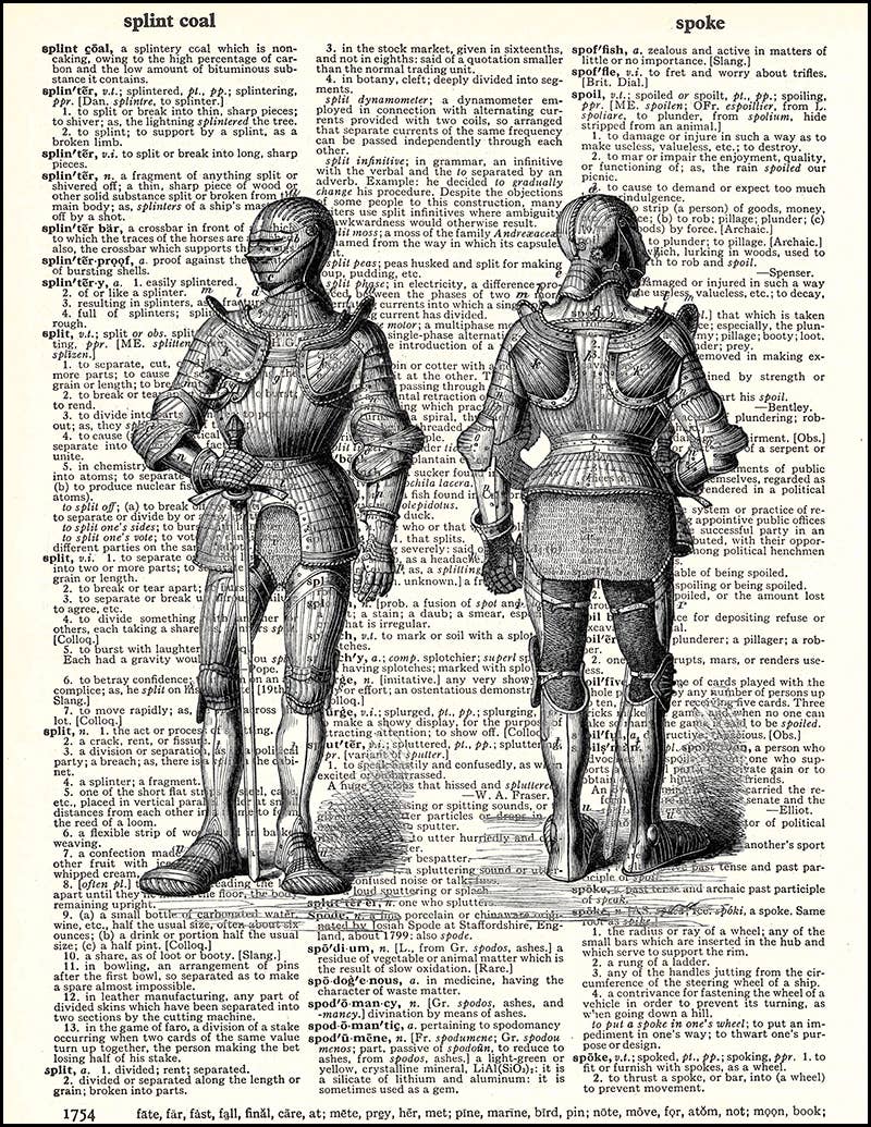 Fresh Prints of CT - Wholesale Art Print - Knights Armor Dictionary Print0