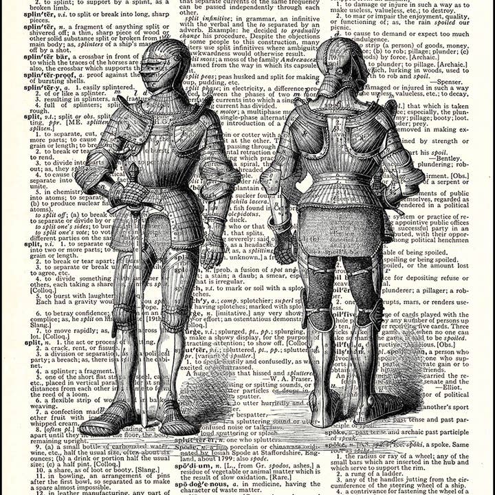 Fresh Prints of CT - Wholesale Art Print - Knights Armor Dictionary Print