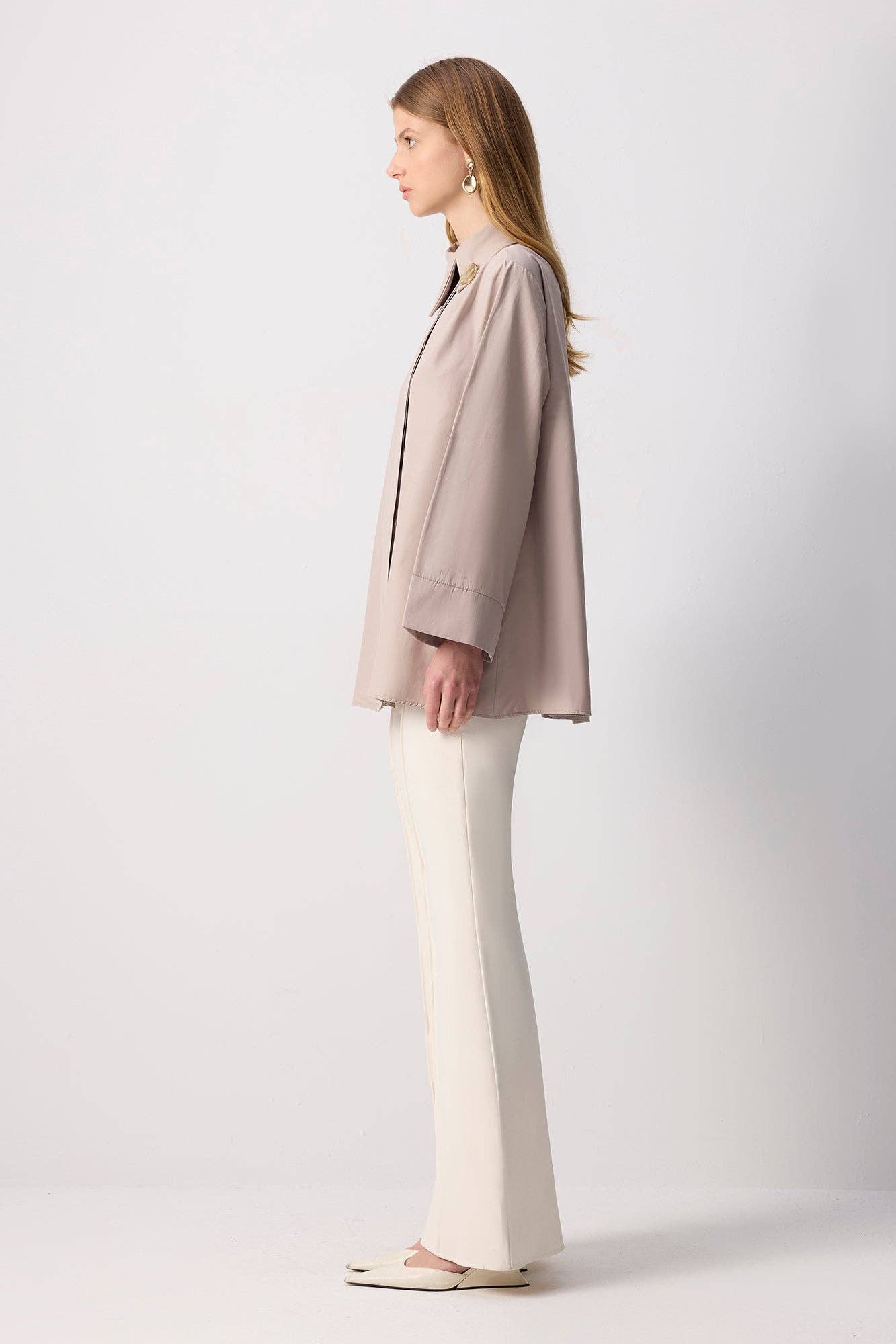 Vizon ASYMMETRICAL POPLIN SHIRT - COTTON BLEND for wholesale on Faire1