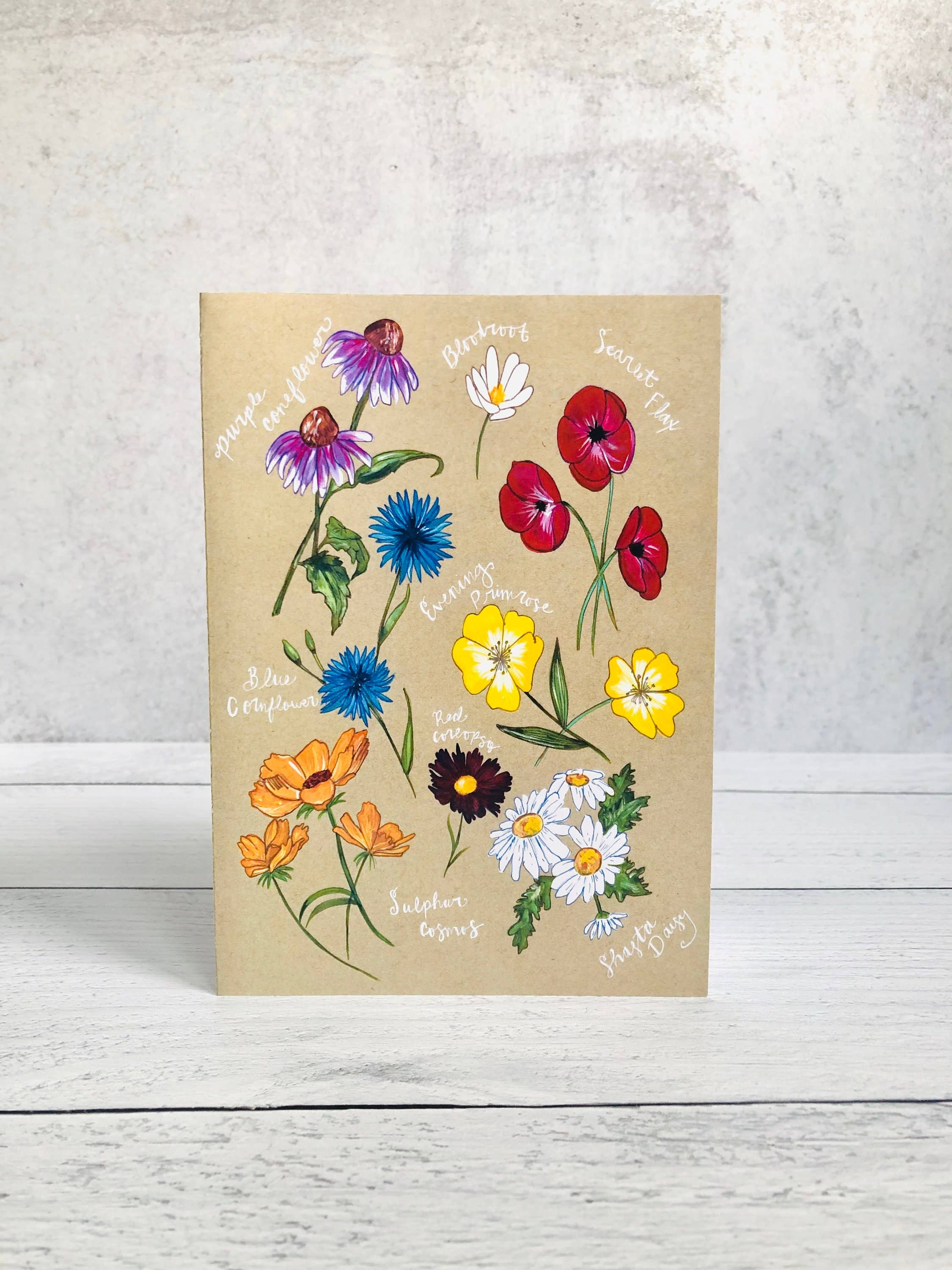A Quartzy Life – Engroshandel Hverdagshilsen kort – Prærie Wildflowers Card1