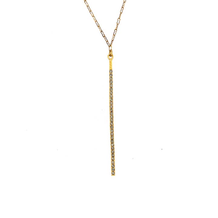 Crystal Stick Necklace in Gold for wholesale by Rebel Designs Accessories
