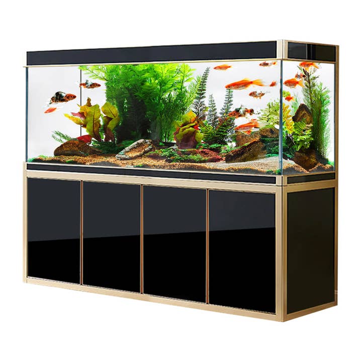 Aqua Dream Fish Tank 220 Gallon Tempered Glass Aquarium Black and Gold for wholesale by AQUA DREAM