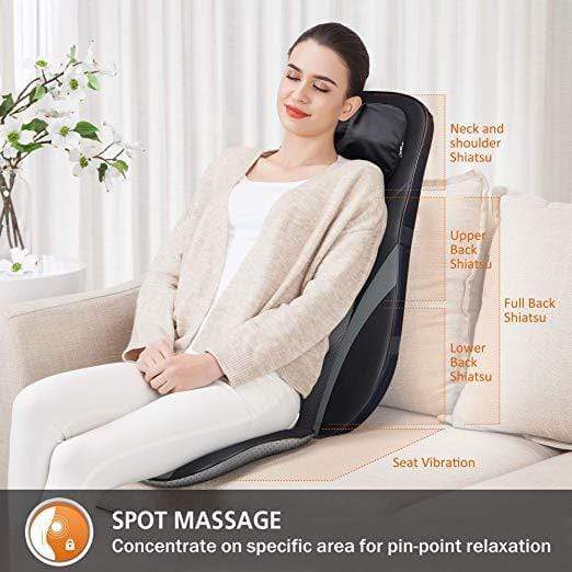 SNAILAX – wholesale Body massager – Snailax Shiatsu Back Massager with Heat & Deep Kneading Massage Chair Pad - 2342