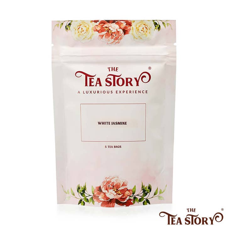 Pochette à thé au jasmin blanc pour la vente par The Tea Story