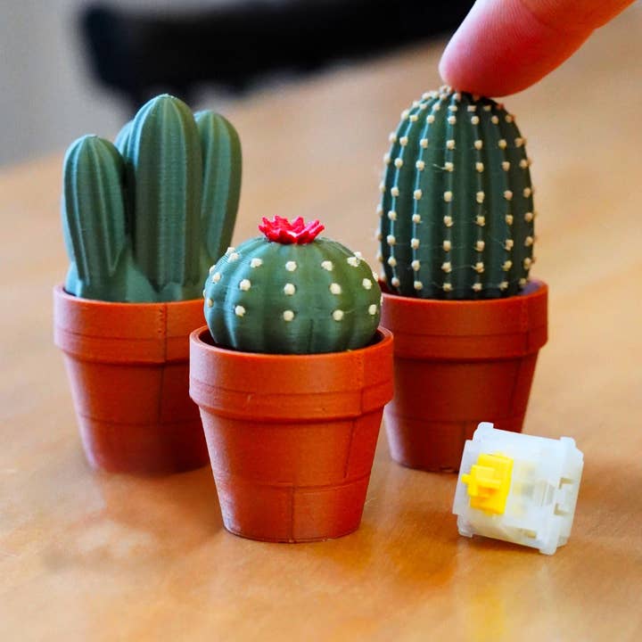Mini cacto clicável | Cactos clicáveis | Brinquedo mecânico antistress | Presente divertido de decoração para secretária | Planta de bolso | Presentes únicos para amantes de teclados por atacado de Decords