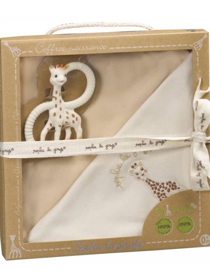 So'Pure birth set for wholesale by Sophie la Girafe by Calisson Toys.