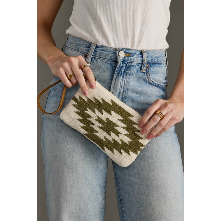 Panache Apparel Co. - Wholesale Clutch Bag - Women's - Cream & Olive Western Wristlet1