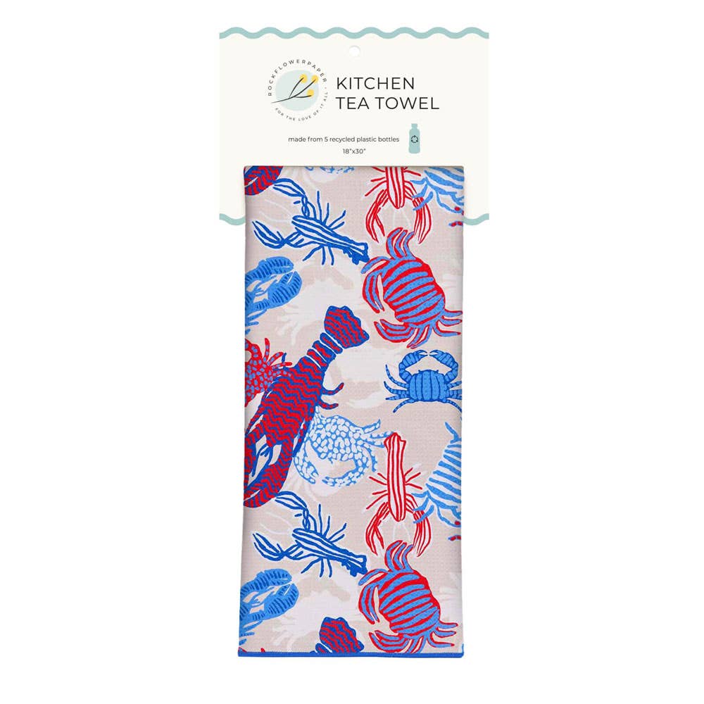 rockflowerpaper - Wholesale Tea Towel - Sandy Claws Eco Kitchen Tea Towel3