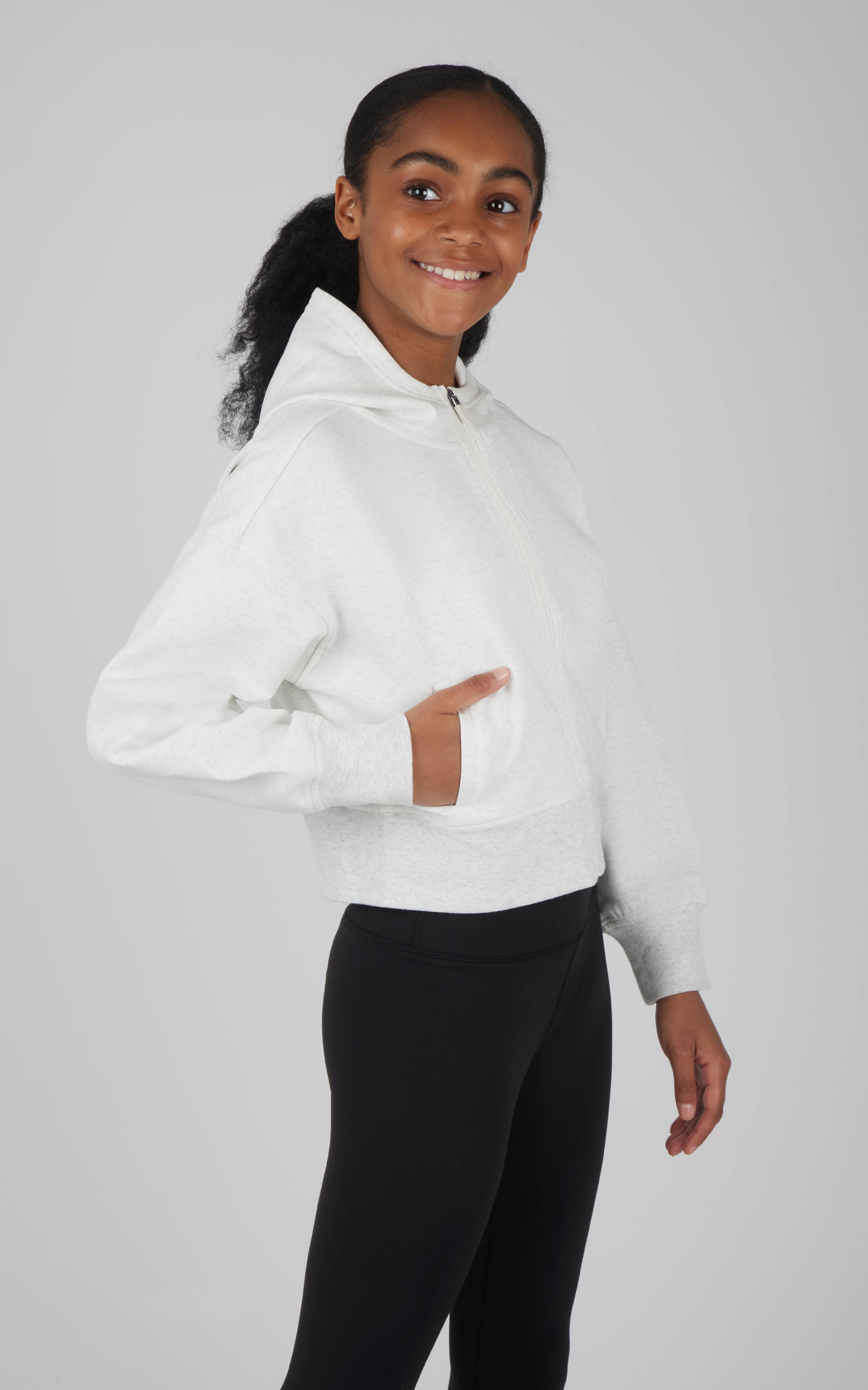 90 Degree by Reflex & Yogalicious - Wholesale Jacket - Kids - Girls Scuba Full Zip Everyday Hoodie Jacket5