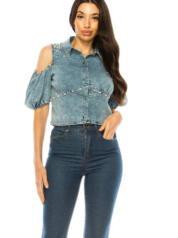 (ST3177) Blusa Ombro Ombro (2 cores) por atacado de SALT