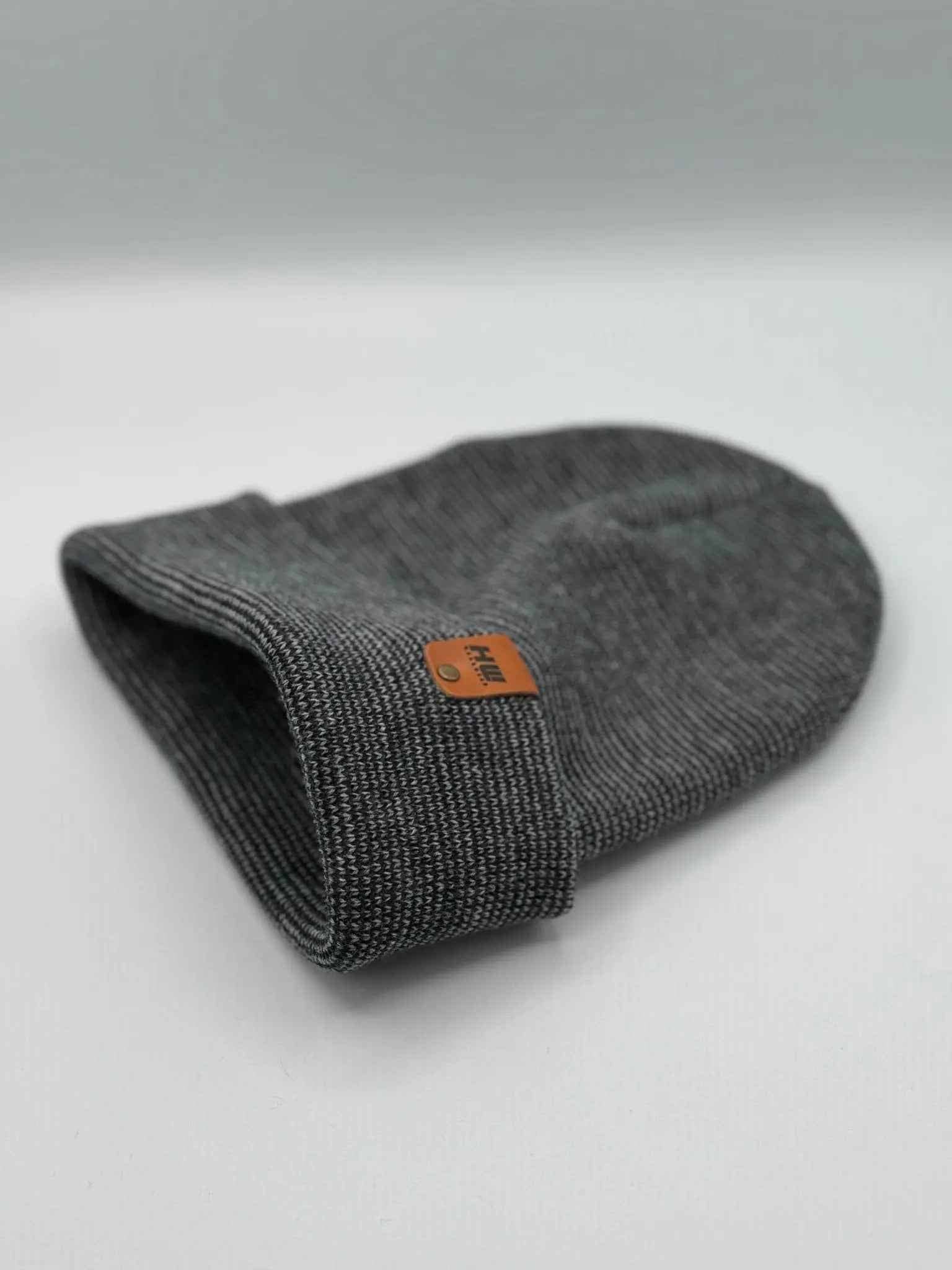 HAAKWEAR Classic Fusion Cuffed Beanie - Gray / Denim, Made in USA for wholesale on Faire1