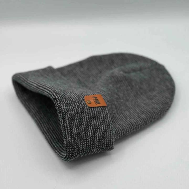 HAAKWEAR Classic Fusion Cuffed Beanie - Gray / Denim, Made in USA for wholesale on Faire1