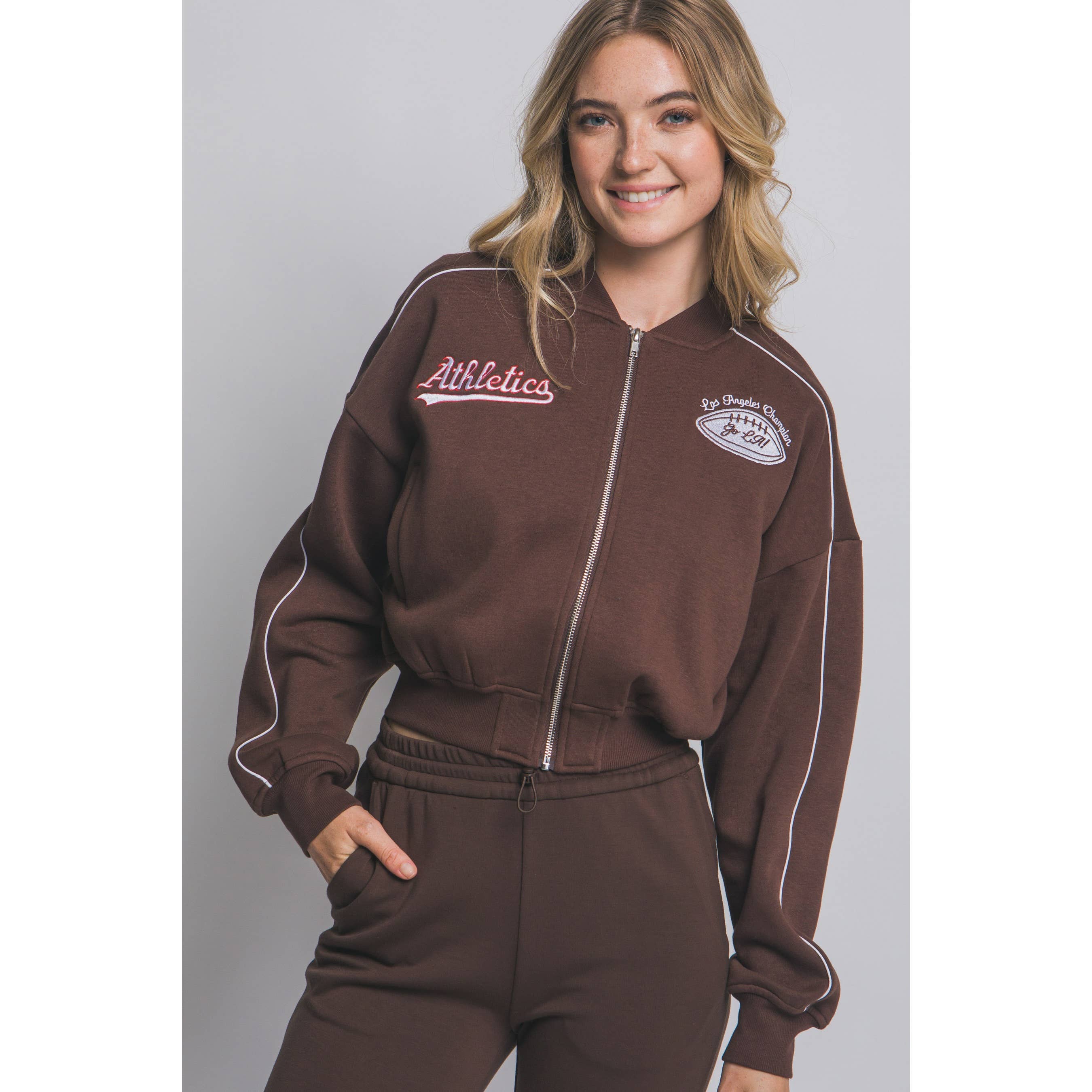 Style Up - Wholesale Jacket - Women's - Print Sweatshirt Full Zip Up Side Pockets Jacket13