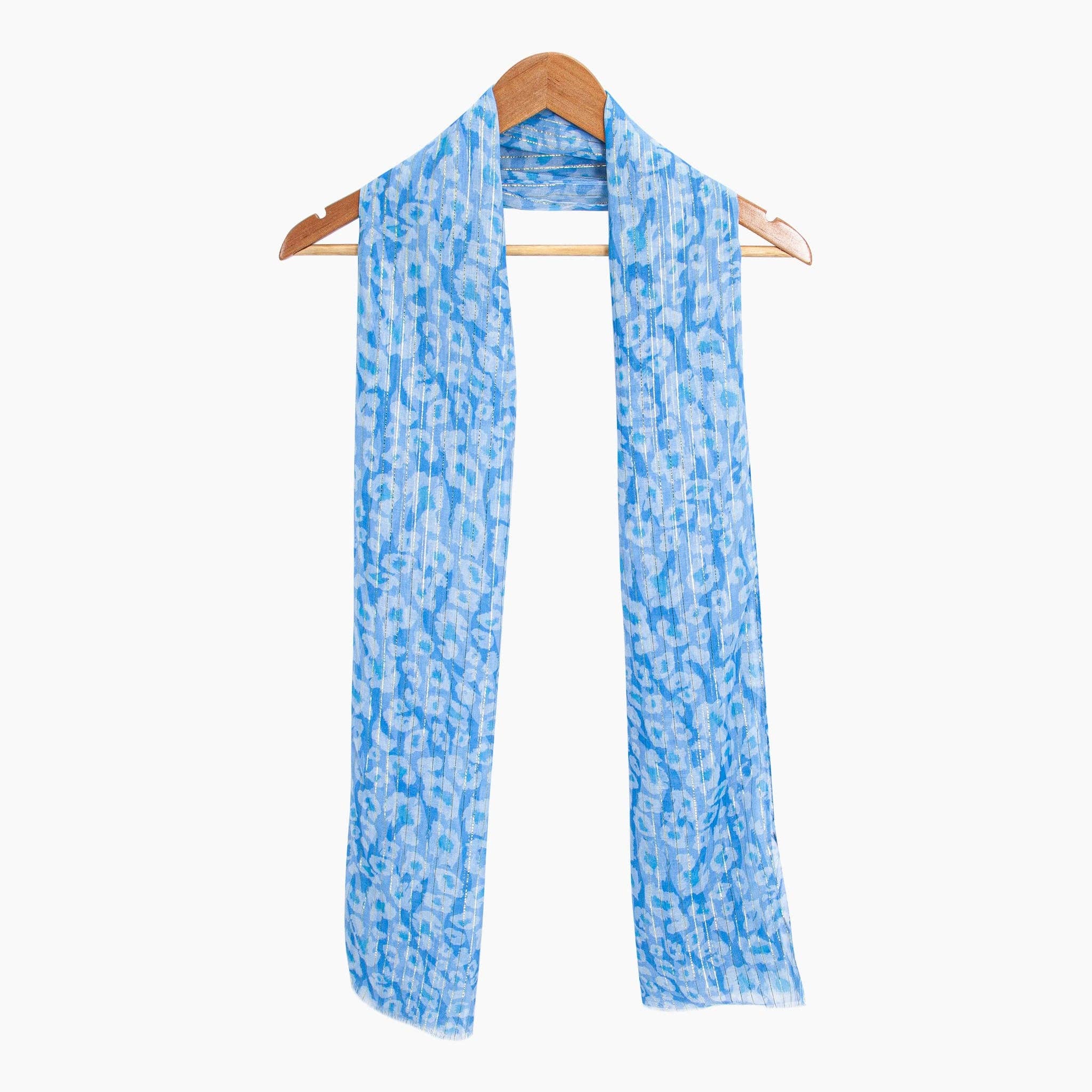 Sarta Accessories - Wholesale Scarf - Women's - Mika Lightweight Scarf - Blue, Leopard Print4
