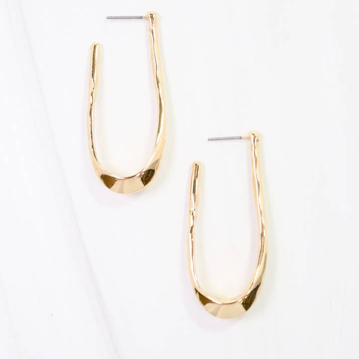 Caroline Hill - Wholesale Hoop Earrings - Fairfield Hammered Hoop Earring Gold0