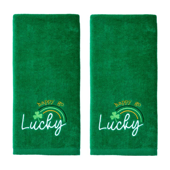 Happy Go Lucky 2-delige Handdoekenset, Groen voor wholesale door SKL HOME