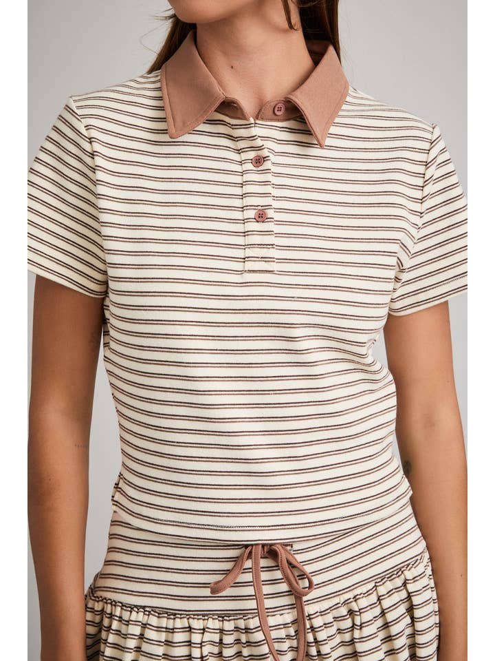 STRIPE COLLAR TOP for wholesale on Faire6