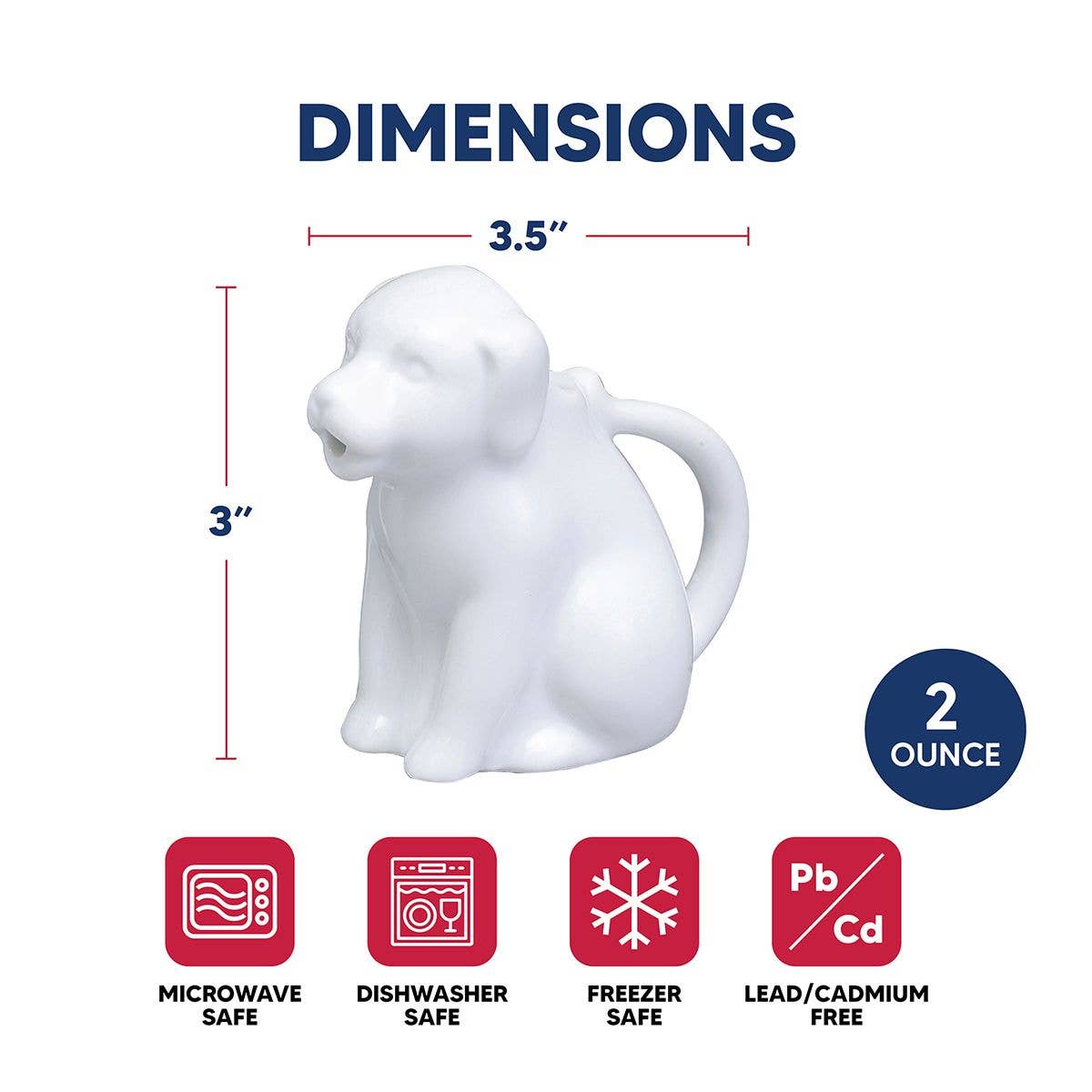 HIC - Harold Import Co. - Wholesale Kitchen Tool/Gadget - HIC Kitchen Dog Creamer, 2oz3