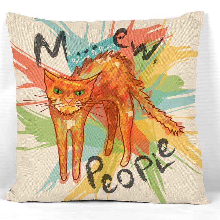 GRUMPY CAT, AKVAREL, Gave til Kollega, Pudebetræk, Boho for engroshandel hos Polina Po Prints