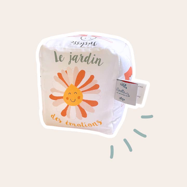 Cubo de atividades O Jardim das Emoções em tecido sonoro por atacado de Carotte & Cie
