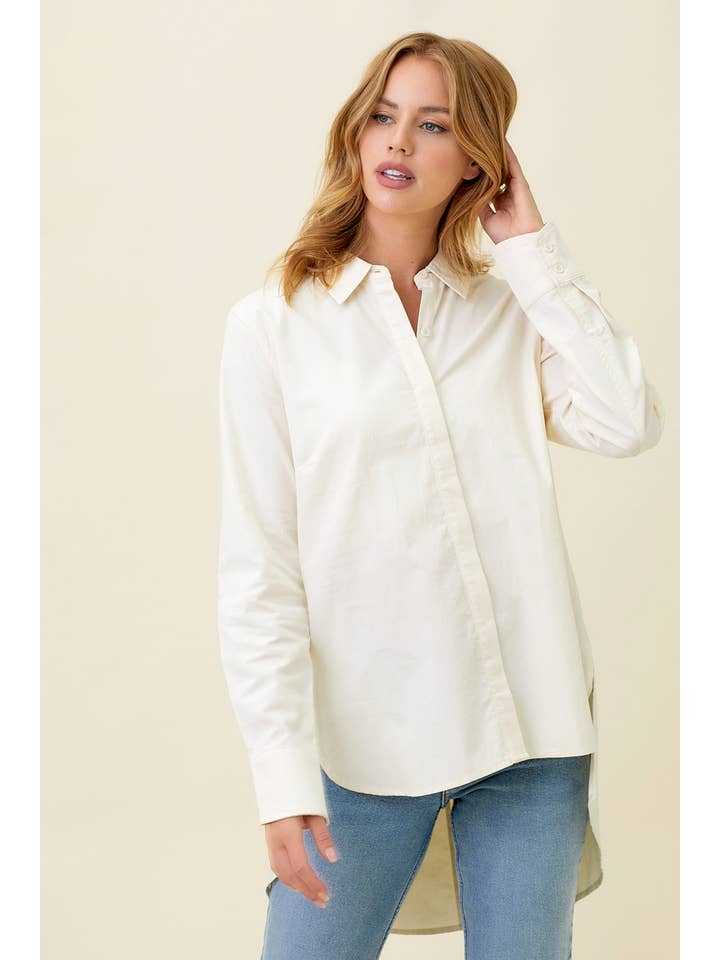 Mystree - Wholesale Button Down Shirt - Women's - 60263 Peplum Back Shirt10