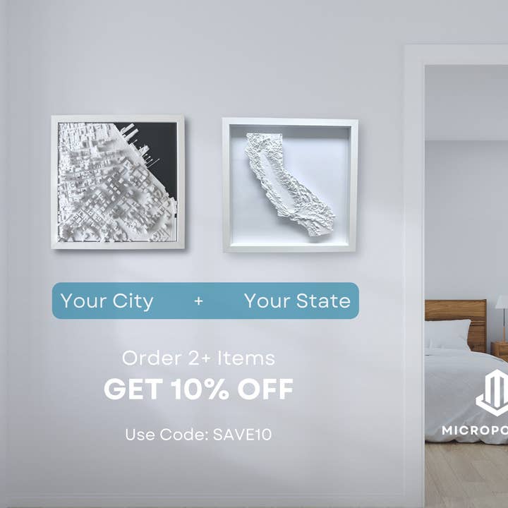 Micropolitan - Vente Cartes - Carte de la ville 3D de San Francisco | Art mural, décoration d'intérieur pour le bureau9