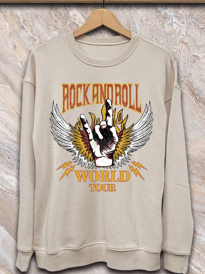 SPT-SS-213_Rock and Roll - Sweatshirt voor wholesale door SP Tops, Inc.