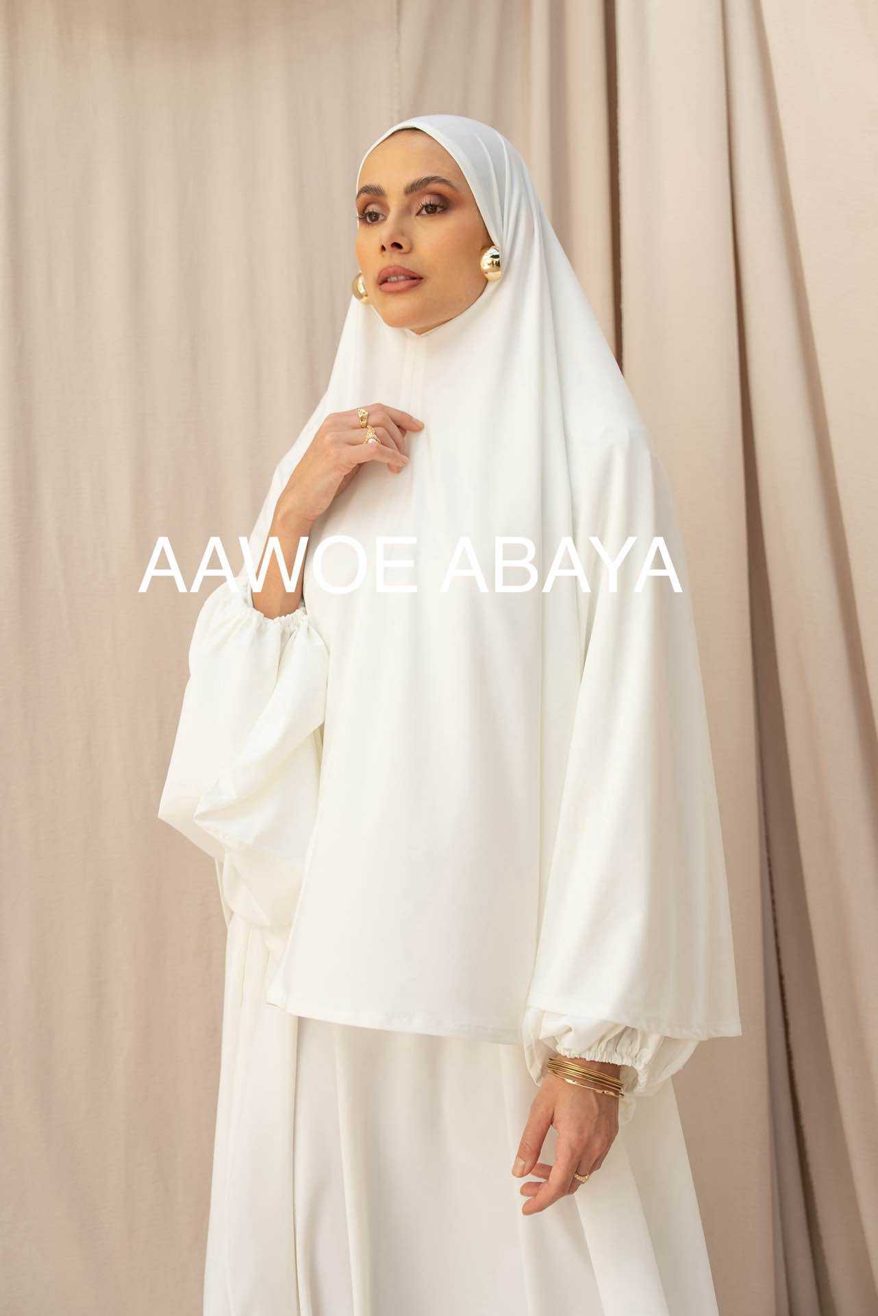Aawoe Abaya - Wholesale Hijab - Dames - Elegante khimar met lange mouwen - 2418-KH32