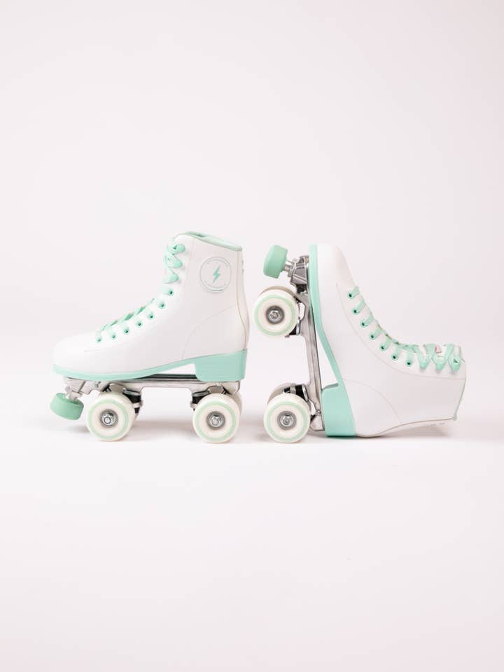 Flamingueo - Venta al por mayor Patines de ruedas - Mujer - Retro 4-Wheel Skates Unisex Durable White/Blue Color