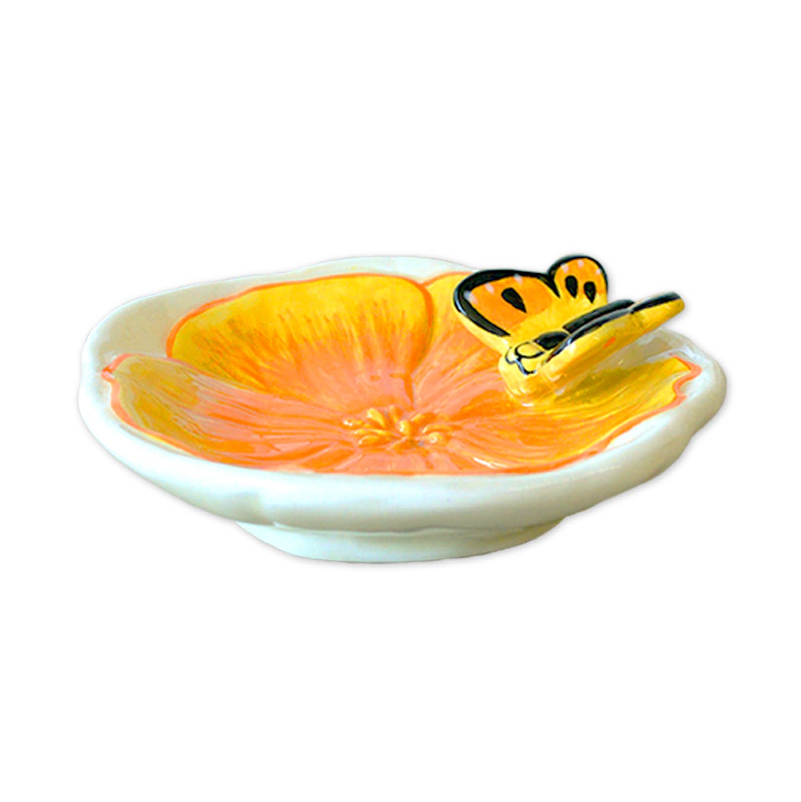 SF Mercantile - Wholesale Jewelry Dish - Golden Poppy Trinket Tray with Butterfly0