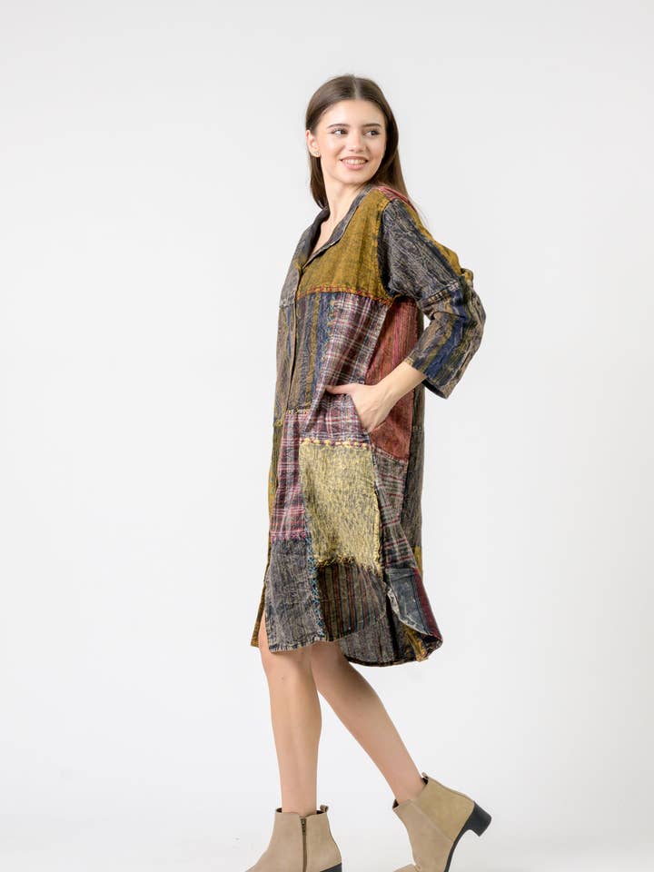 Rhea Mandarin-krage Bomull Vardagskläder för wholesale av Rhea