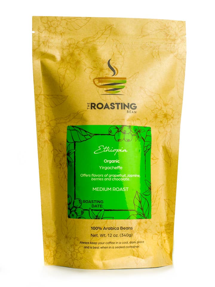 Ethiopian Organic - Yirgacheffe Konga-Co-op 12 oz whole Bean for wholesale by The Roasting Bean