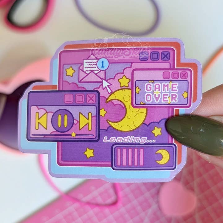 Y2K Computer Dreams Sticker for wholesale by Candy Skies