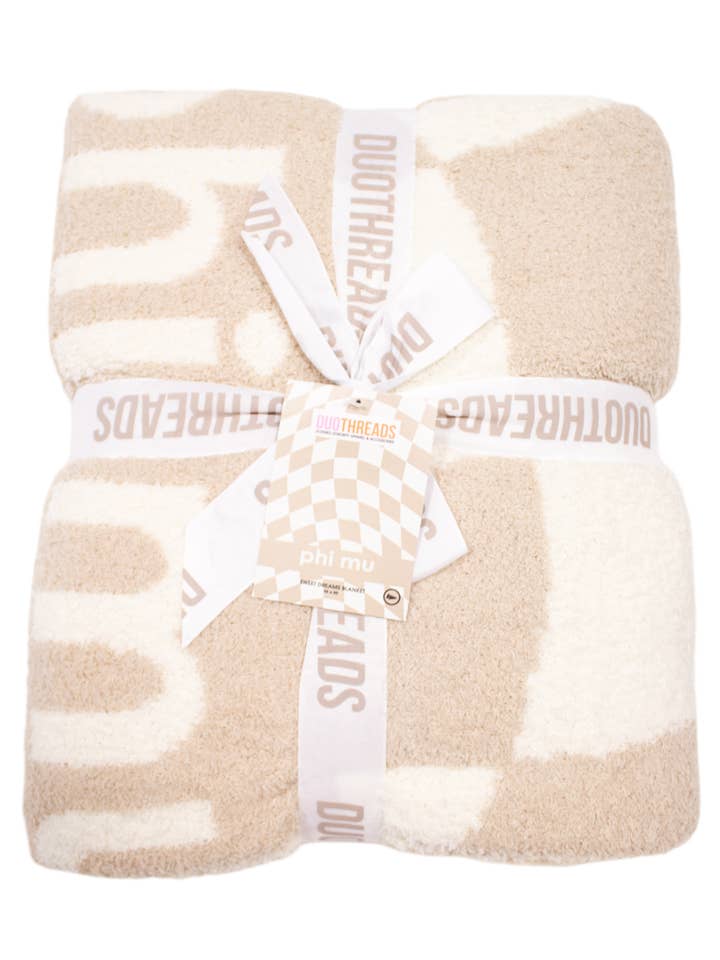 Phi Mu Sweet Dreams Sorority Blanket for wholesale by Duo Threads