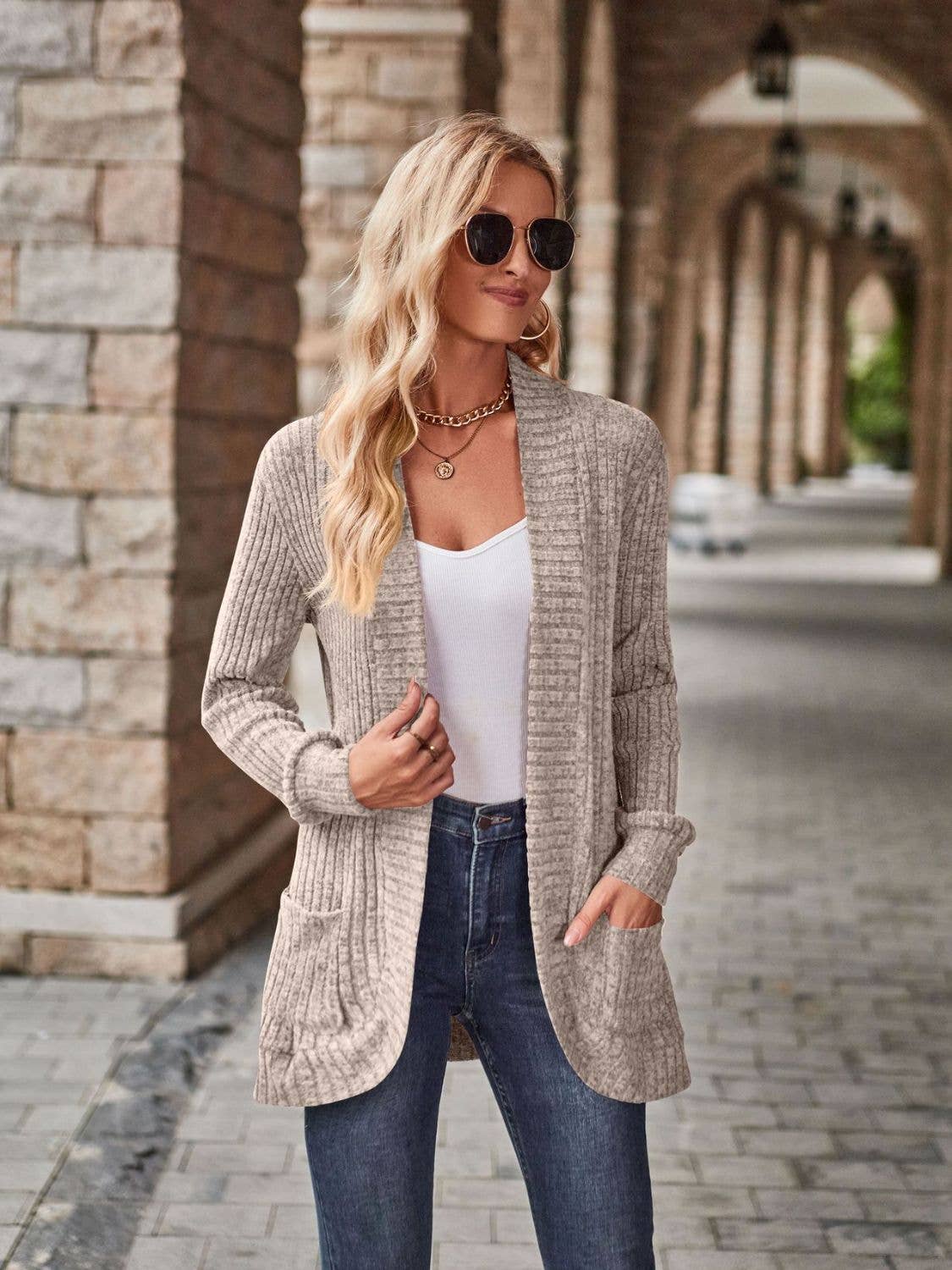 Beyond Apparel - Wholesale Cardigan - Women's - Open Front Cardigan with Pockets10
