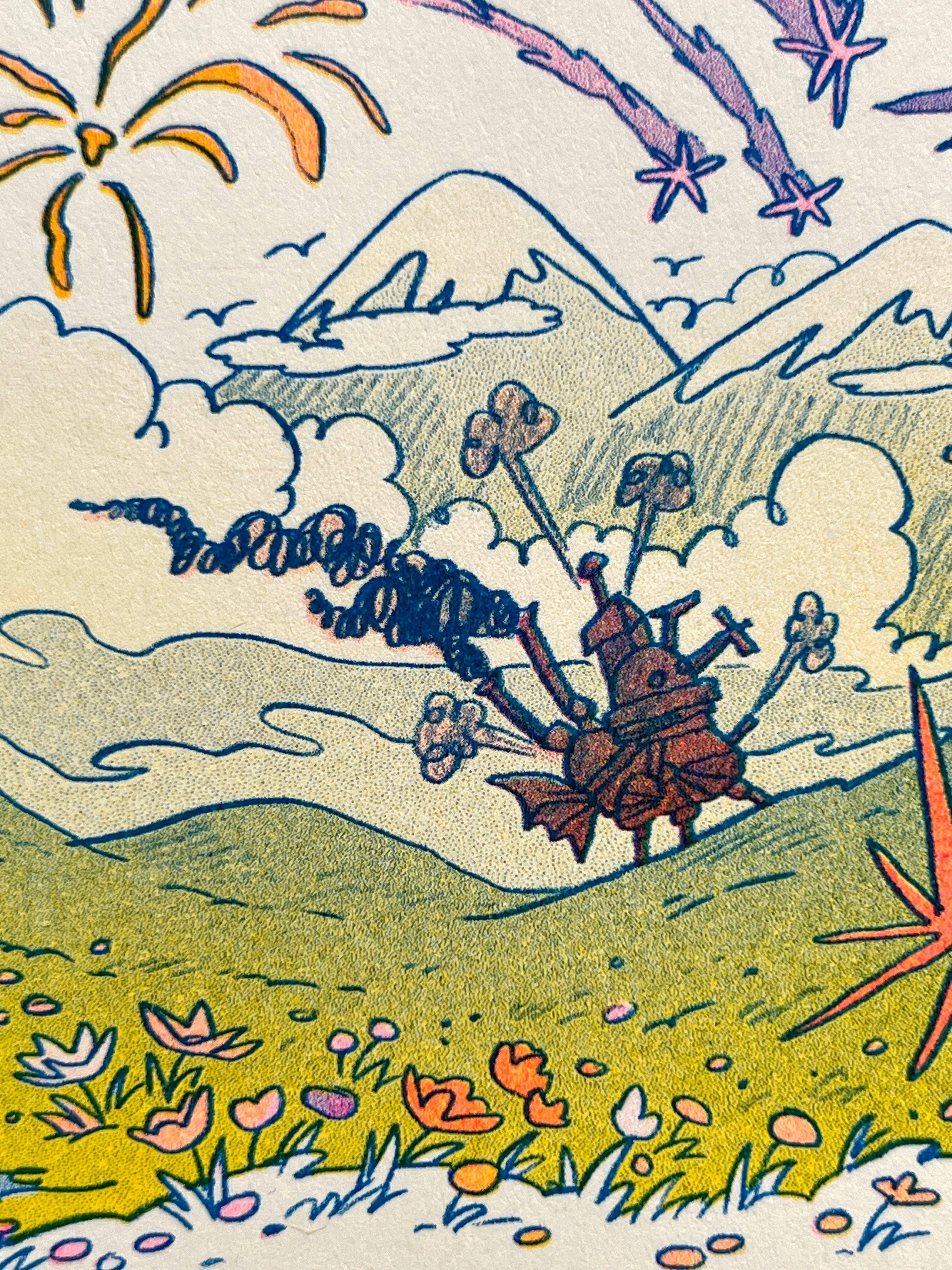 Natalie Andrewson - Wholesale Art Print - Howl's Moving Castle Small Riso Print5