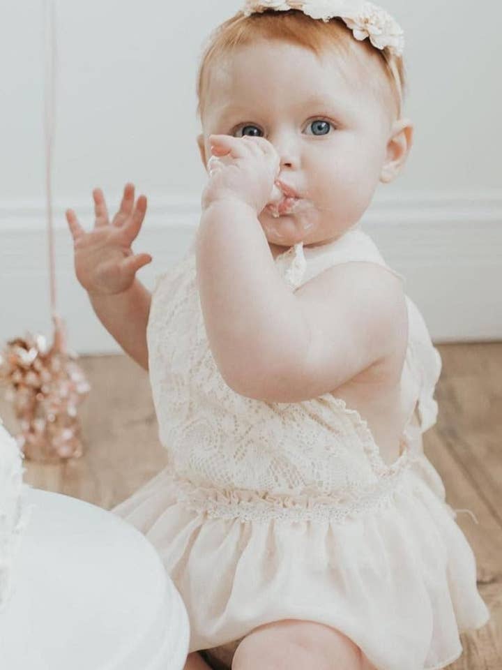 Peyton Lace Romper for wholesale by Laney + Sy