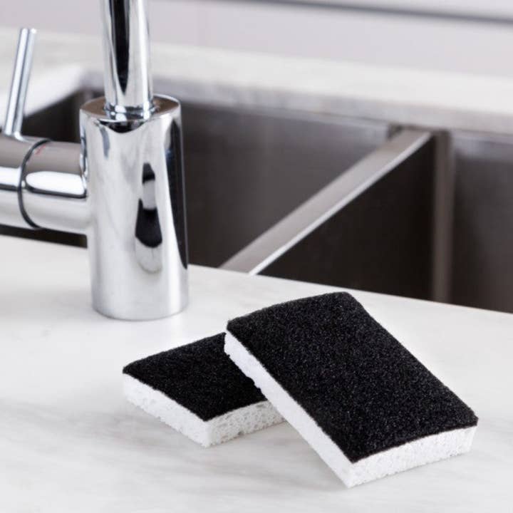 BARKLY BASICS - Wholesale Cleaning sponge - Black & White Scourer Sponge - 2 pack1