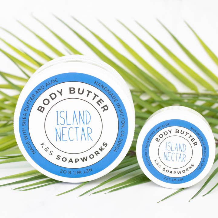 2oz Island Nectar Body Butter for wholesale by K&S Soapworks