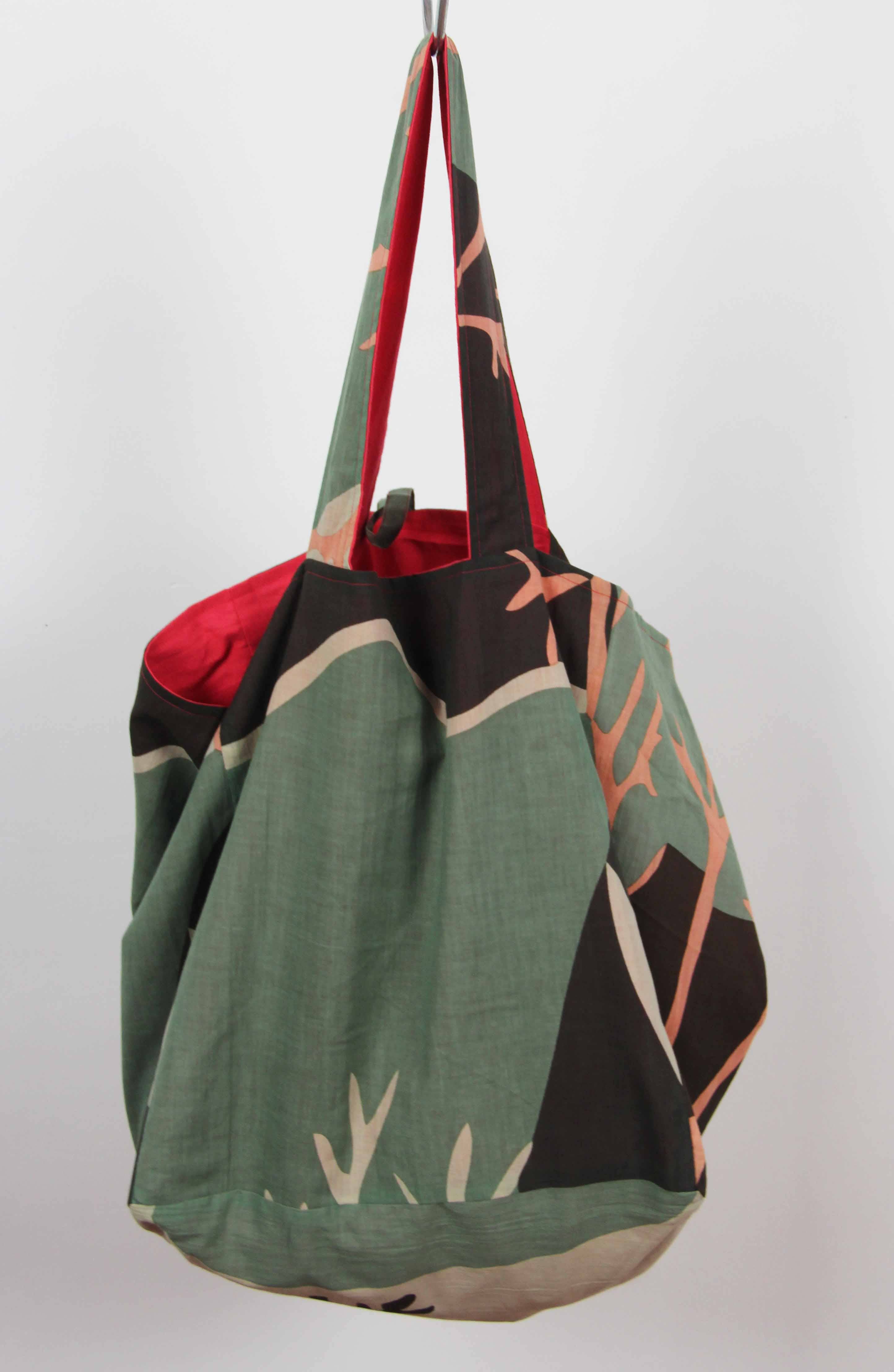 Les Belles Vagabondes - Wholesale Draagtas - Dames - Luna Terracota upcycling katoenen draagtas3