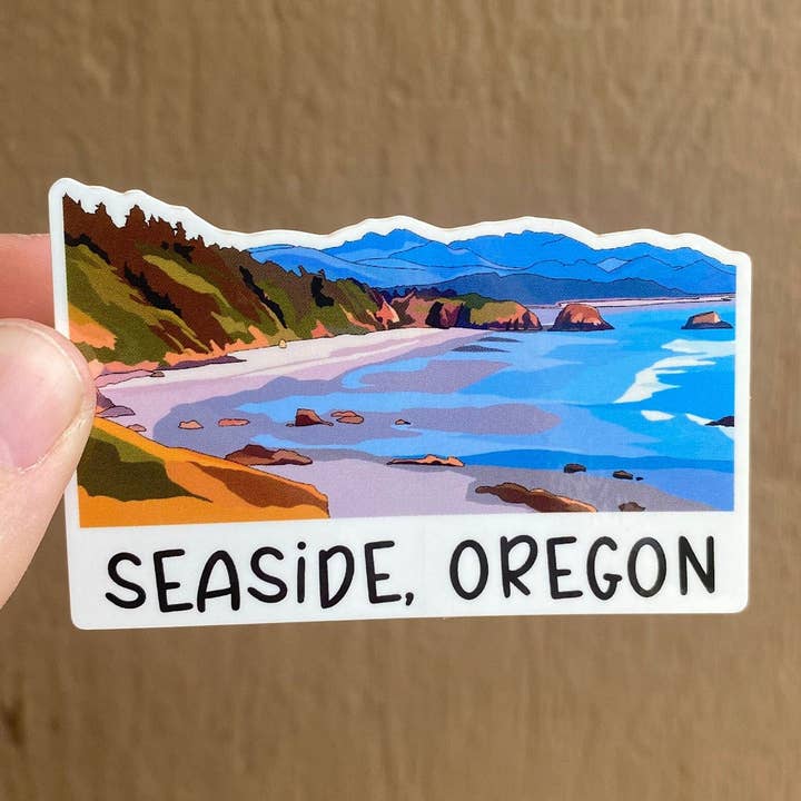 Seaside, Oregon klistermärke | Oregon Coast City vinyldekal för wholesale av Wild Life Design Co.