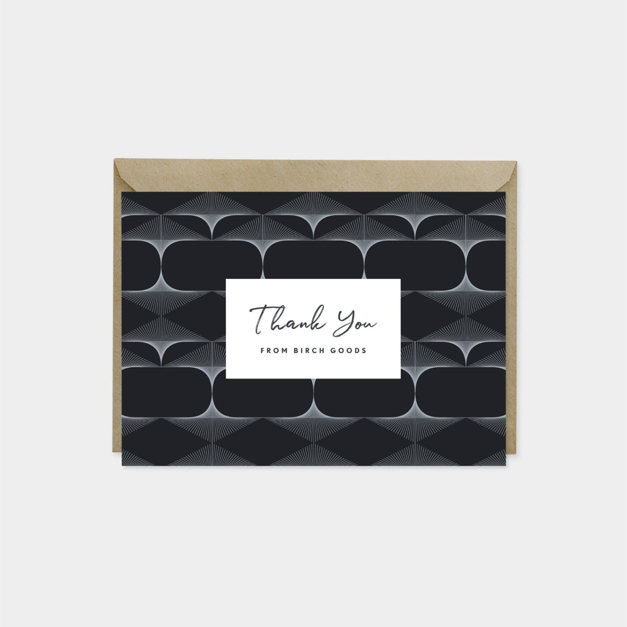 The Design Craft - Wholesale Thank You Card - Fine Line Deco Pattern Thank You Card