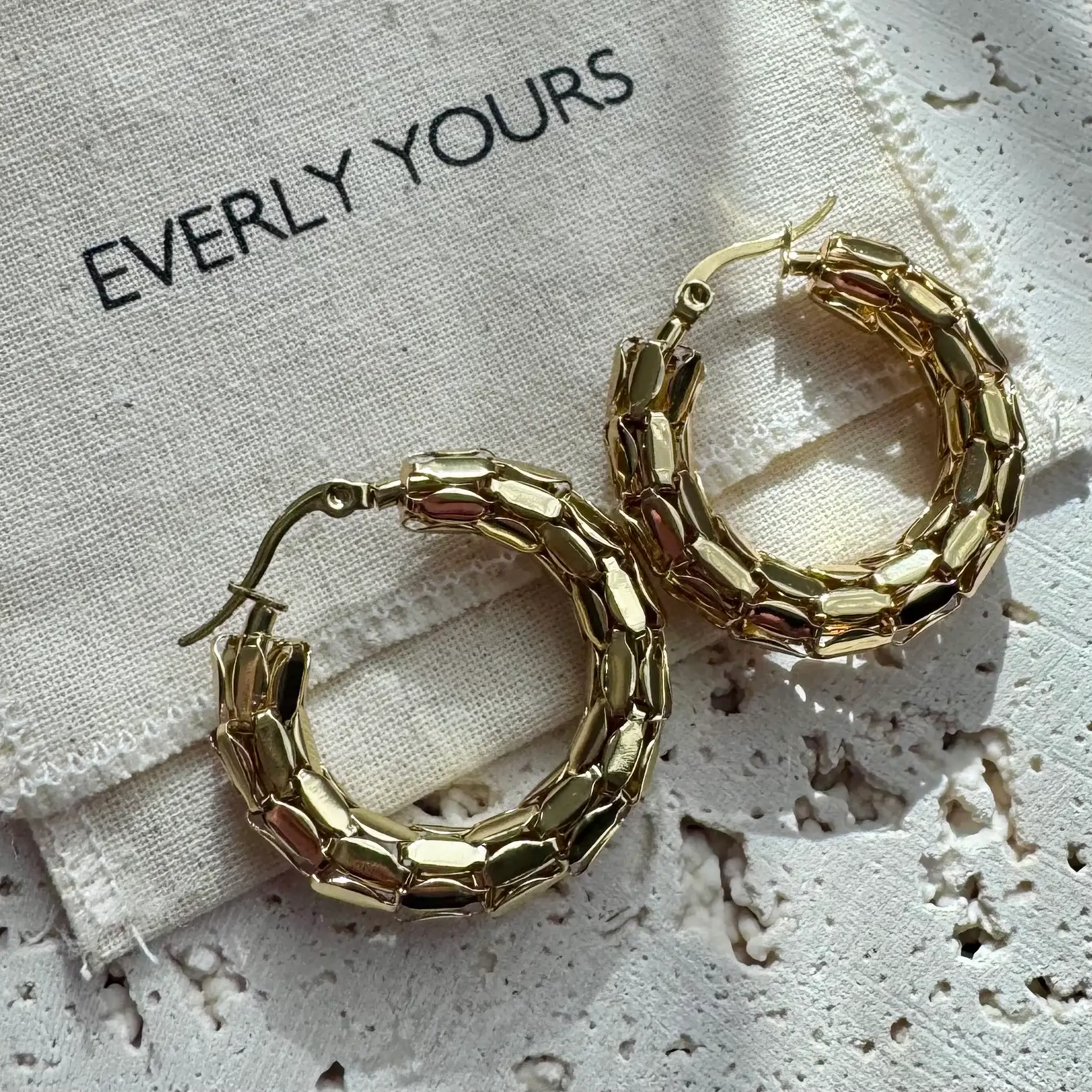 Everly Yours - Wholesale Hoop Earrings - Amina 18K Gold Serpent Hoops2
