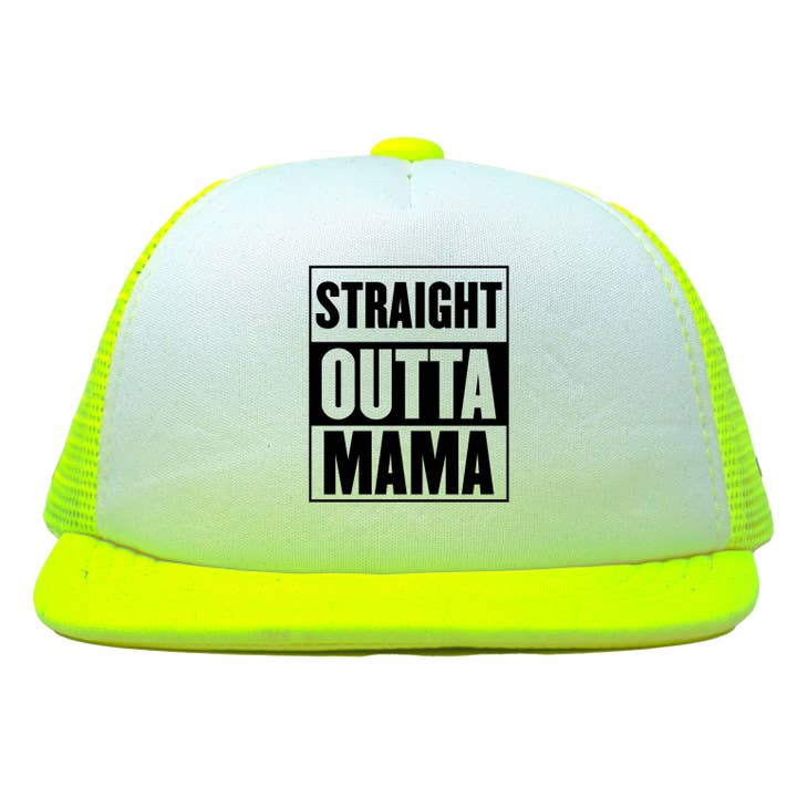 Funky Junque – Großhandel Mütze – Kinder – Hut mit flacher Krempe -
Straight Outta Mama - Neongelb/Weiß