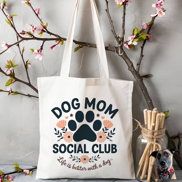 Dog Mom Social Club Tote Bag for wholesale by Storms Style