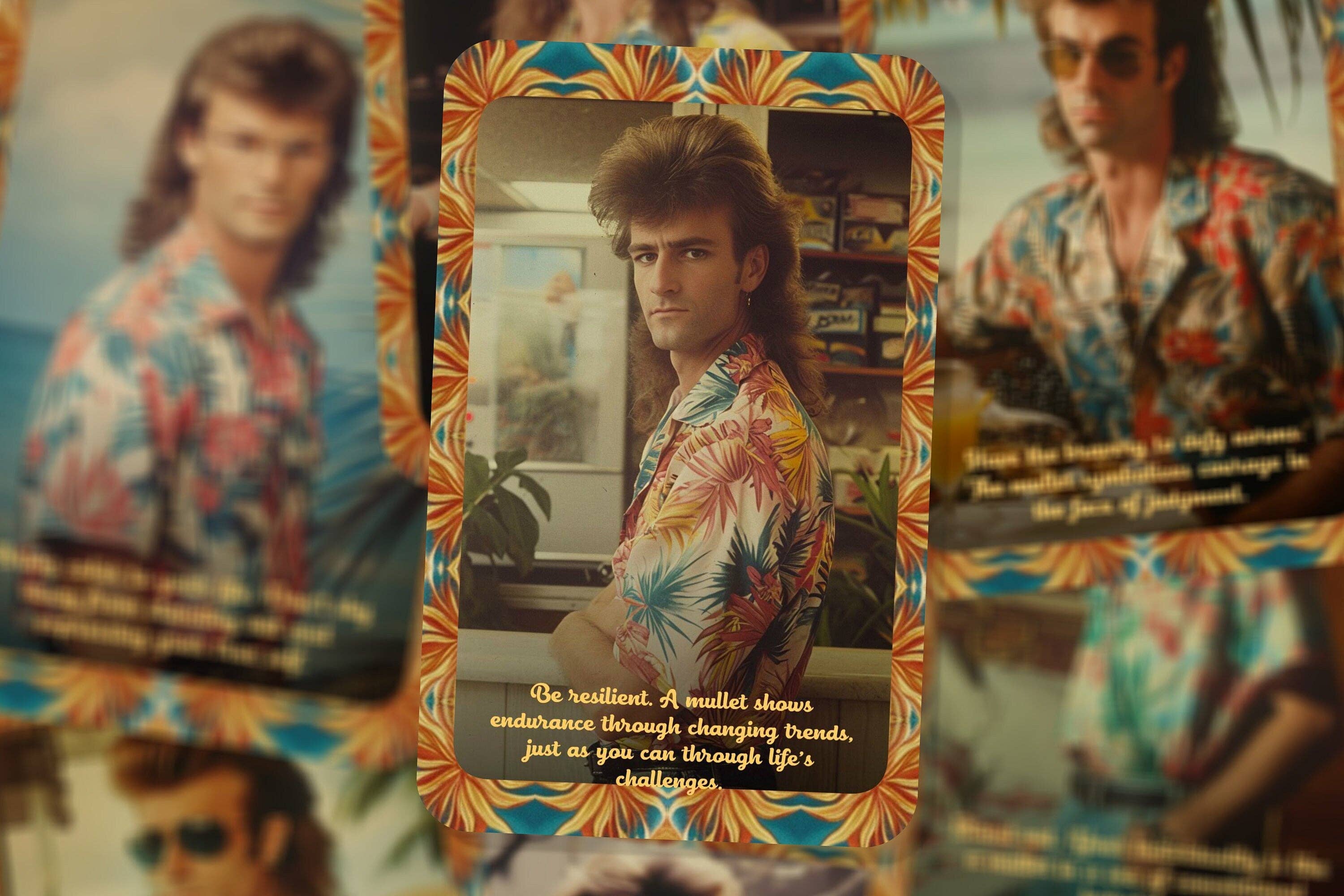 Ibiza Tarot USA - Wholesale Tarot Cards - The Mullet Mindset - 80's Oracle Cards - 22 Cards - Novelty Gift3