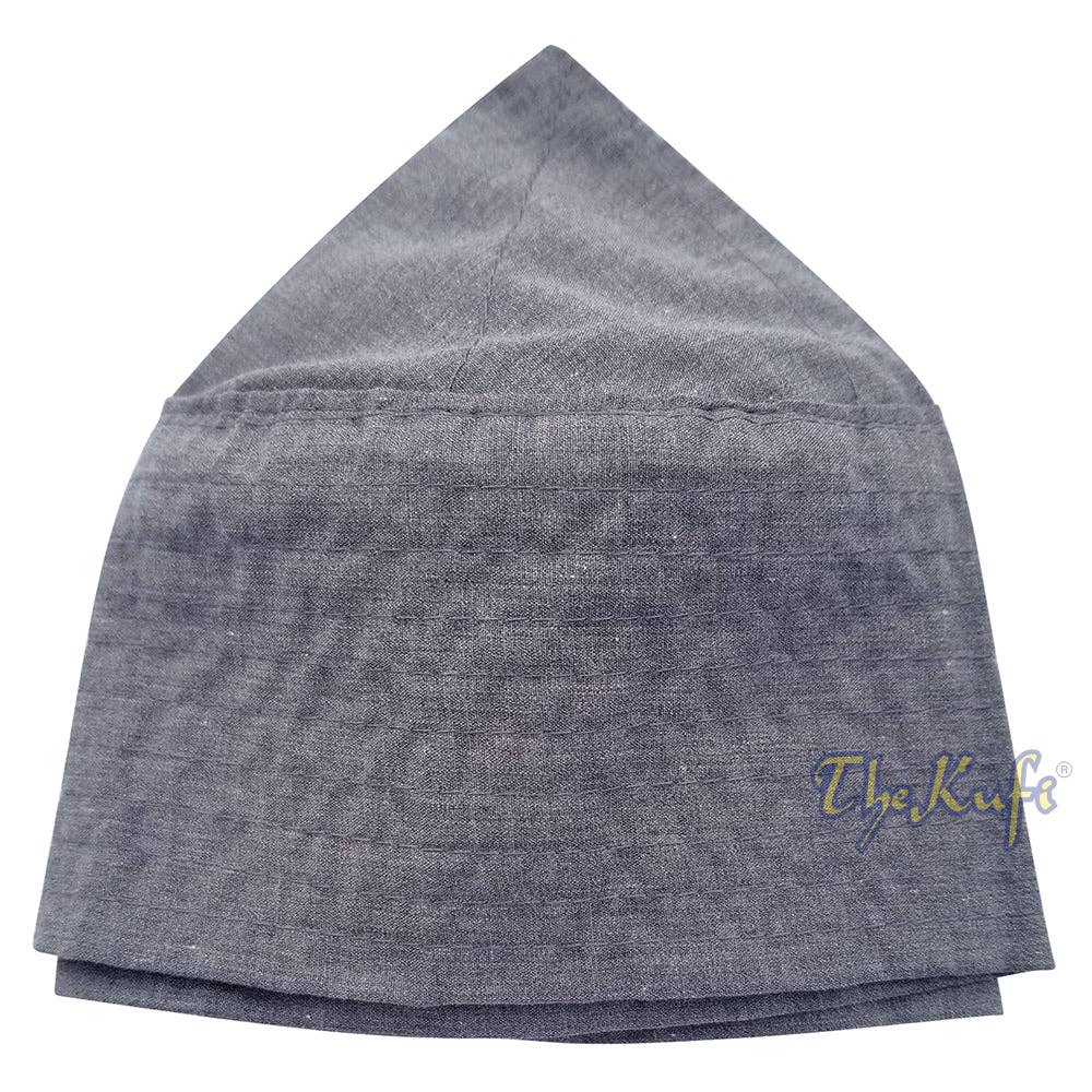 IndoMode - Wholesale  - Gray Turkish Plain Flat Top Fabric Kufis2