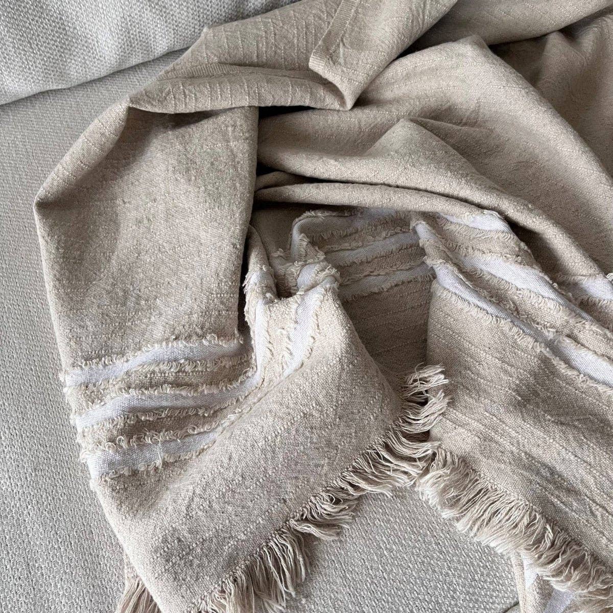 Primitive - Vente Plaids - Plaid à carreaux en lin Thalisse W019