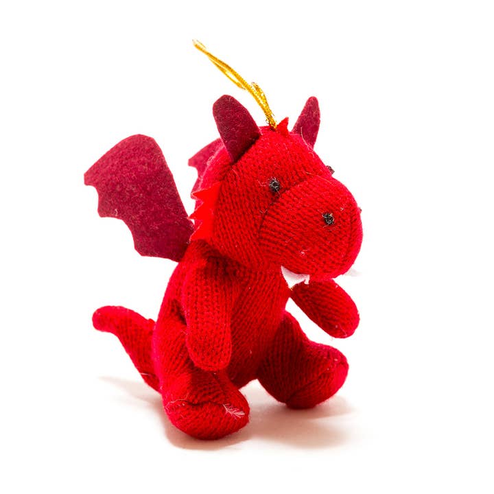 Best Years Ltd - Wholesale Ornament - Knitted Red Dragon Hanging Ornament